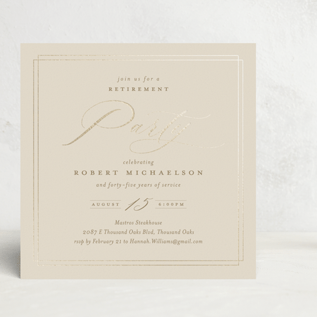 "classic celebration" - Party Invitations in Ecru by Kamala Nahas - Front