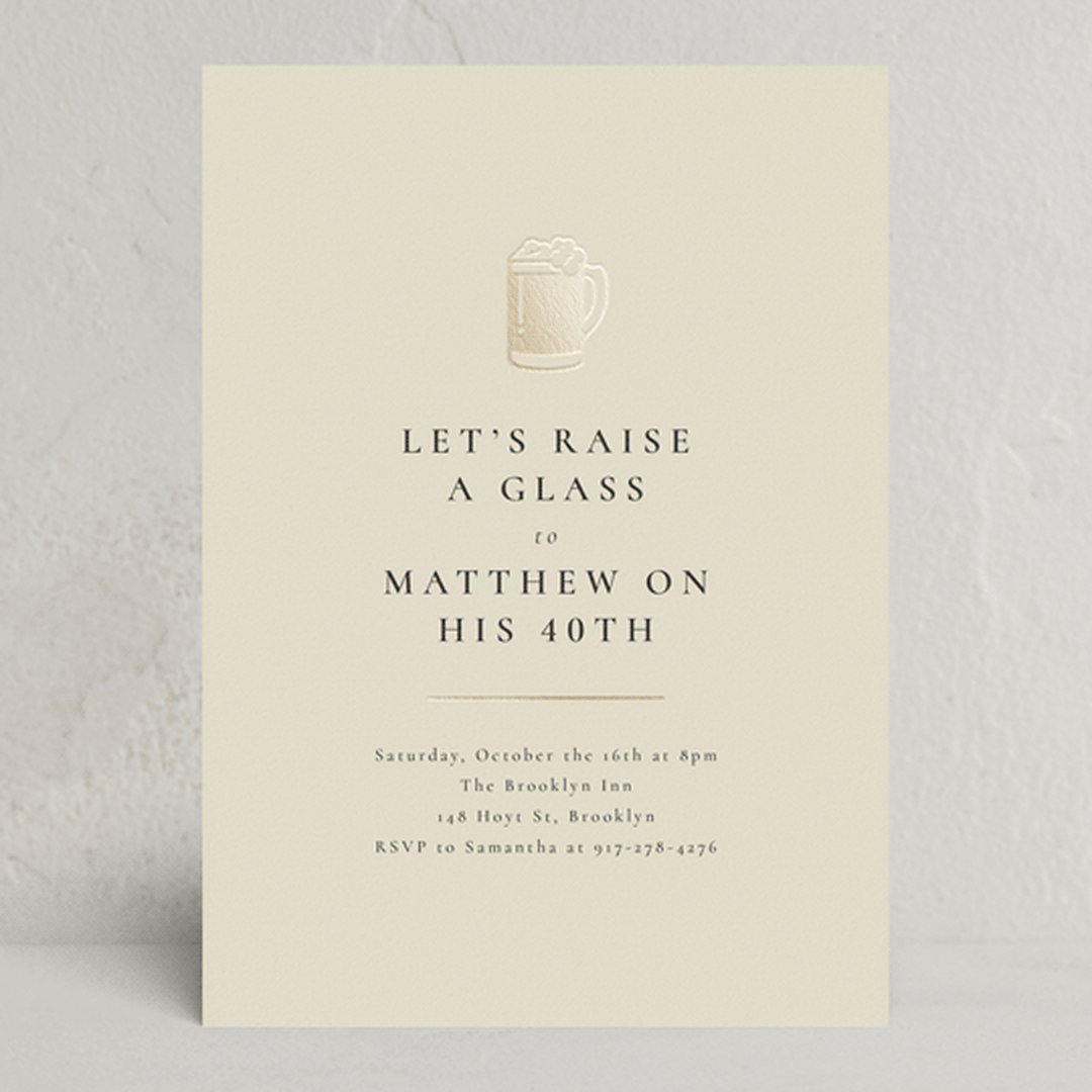 "Raise A Glass" - Party Invitations in Creme by mo kelley - Front
