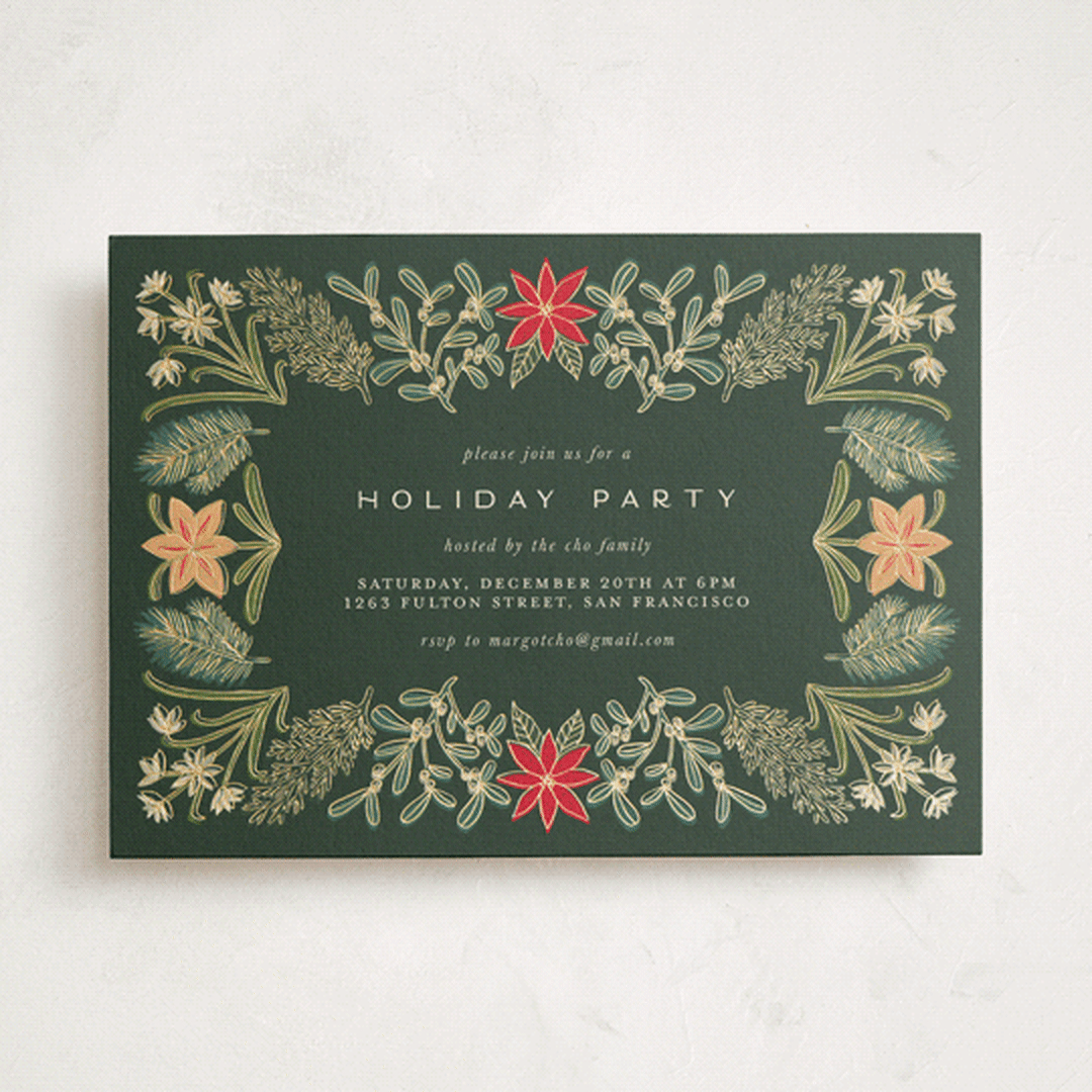 "Paper Whites" - Party Invitations in Pine by Amy Kross - Front