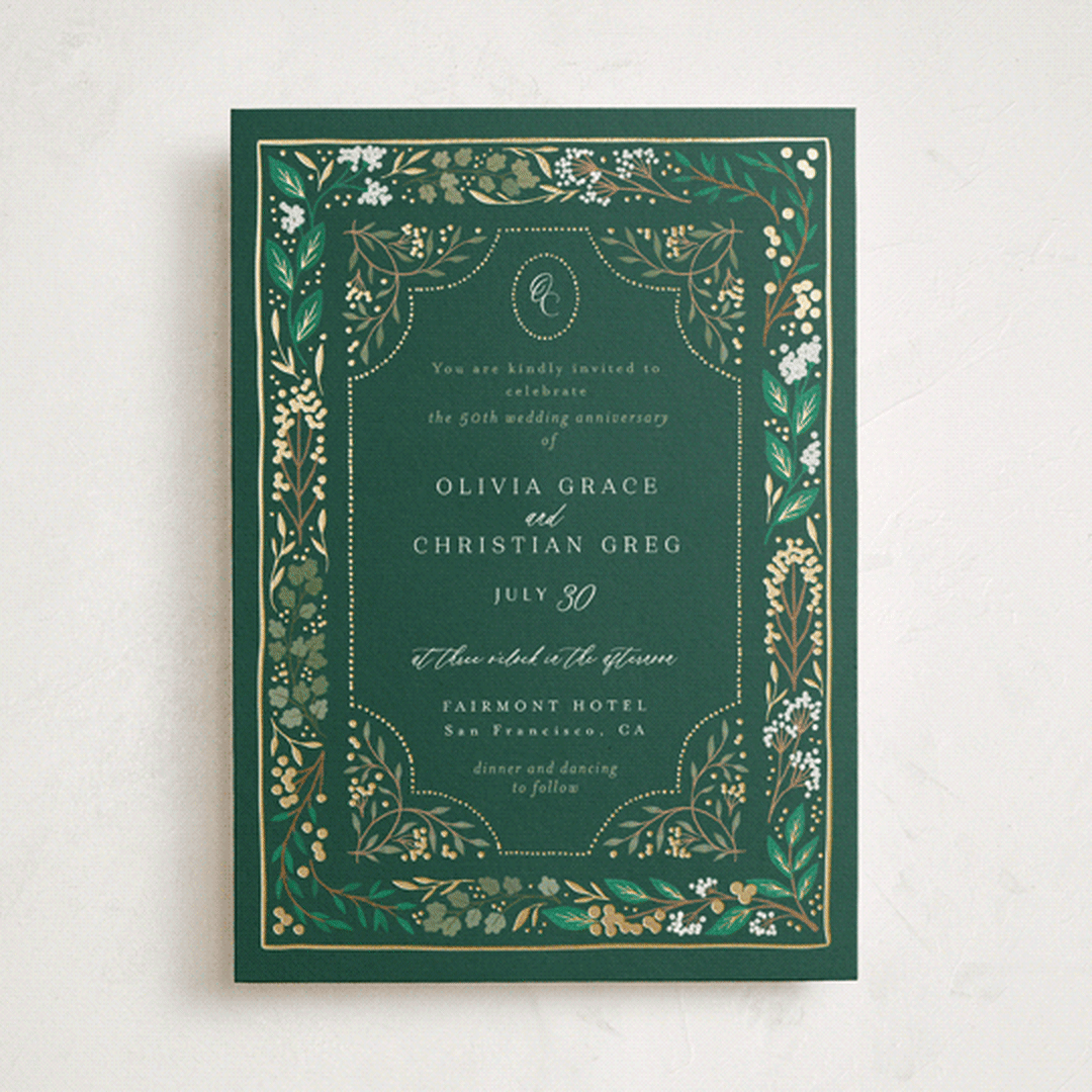 "Illuminated Storybook" - Party Invitations in Evergreen by Alethea and Ruth - Front