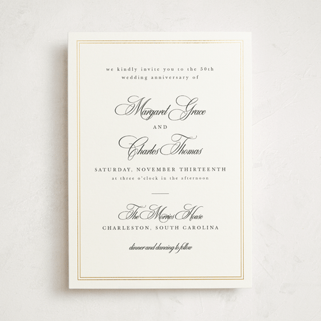 "Traditionalist" - Party Invitations in Snow by Sarah Brown - Front
