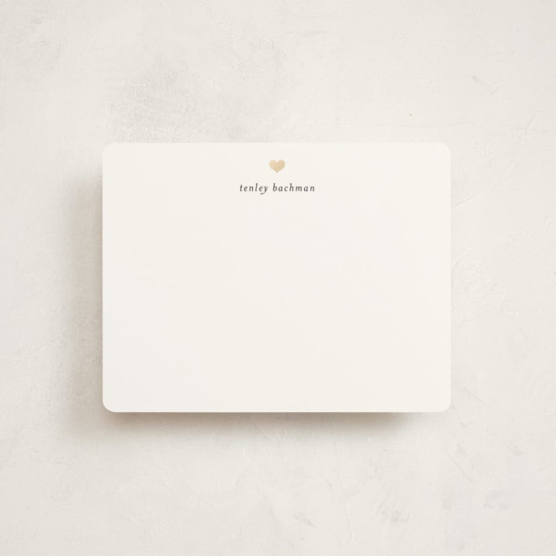 "For Heart's Sake" - Personalized Stationery Cards in Cotton by Michelle Poe - Front