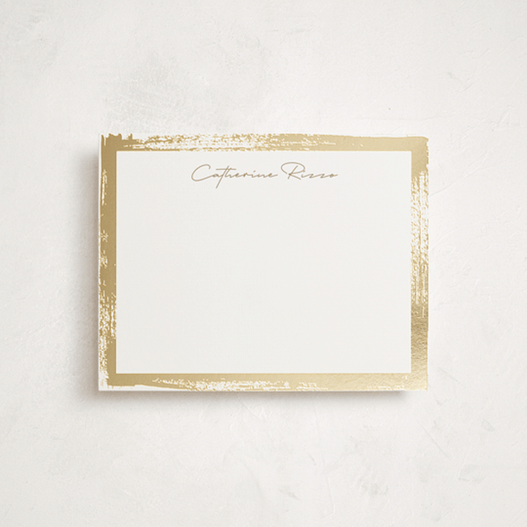 "Catherine" - Personalized Stationery Cards in Golden by Pixel and Hank - Front