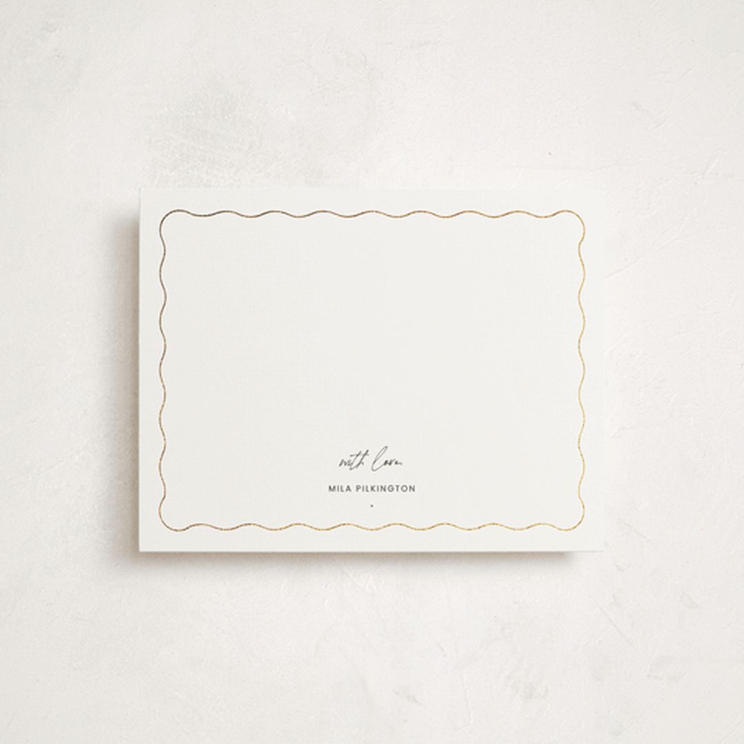 "Scallop" - Personalized Stationery Cards in Ink by Blustery August - Front