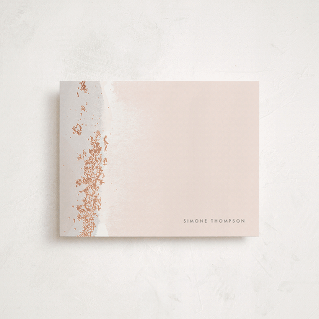 "Brushed Edge" - Personalized Stationery Cards in Mystic by Jennifer Postorino - Front