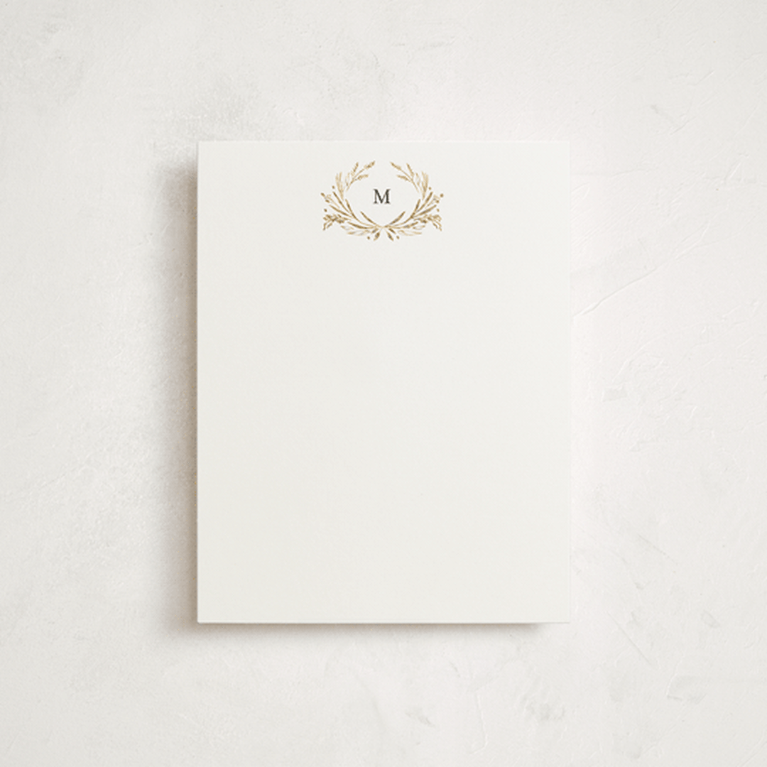"Gilded Monogram" - Personalized Stationery Cards in Golden by Susan Moyal - Front