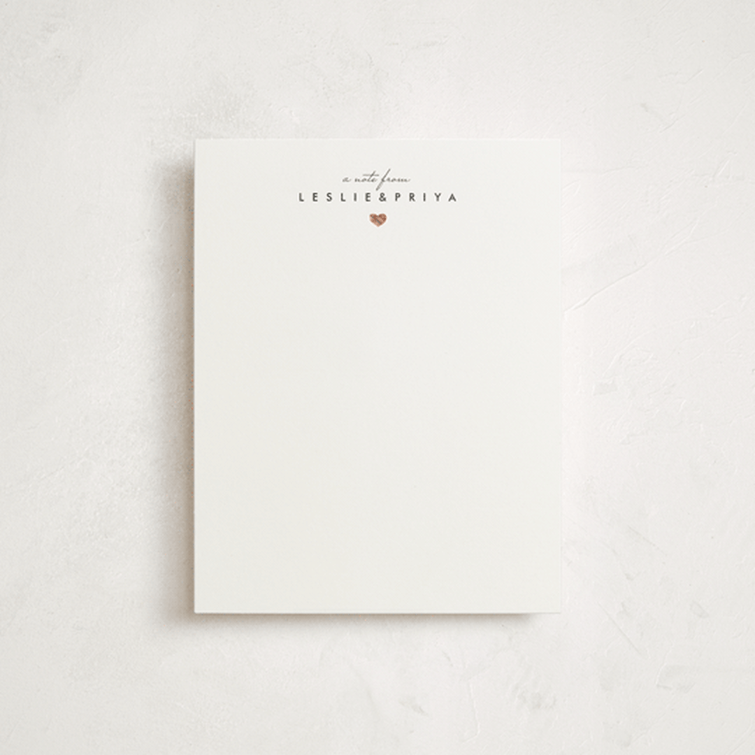 "Petit Coeur" - Personalized Stationery Cards in Ivory by Kennedi Shaw - Front