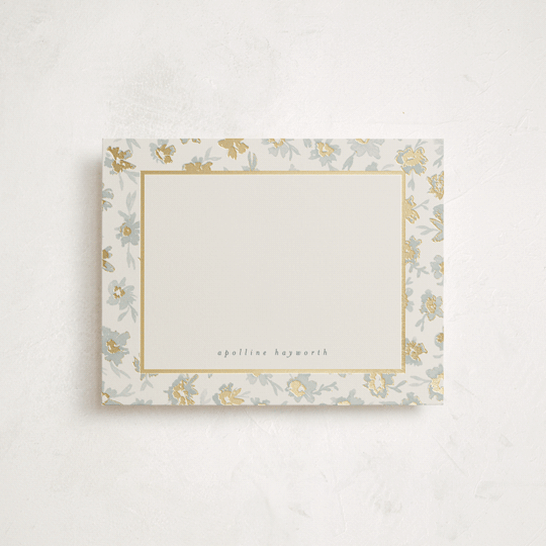 "Bleuets" - Personalized Stationery Cards in Skylight by Gwen Bedat - Front