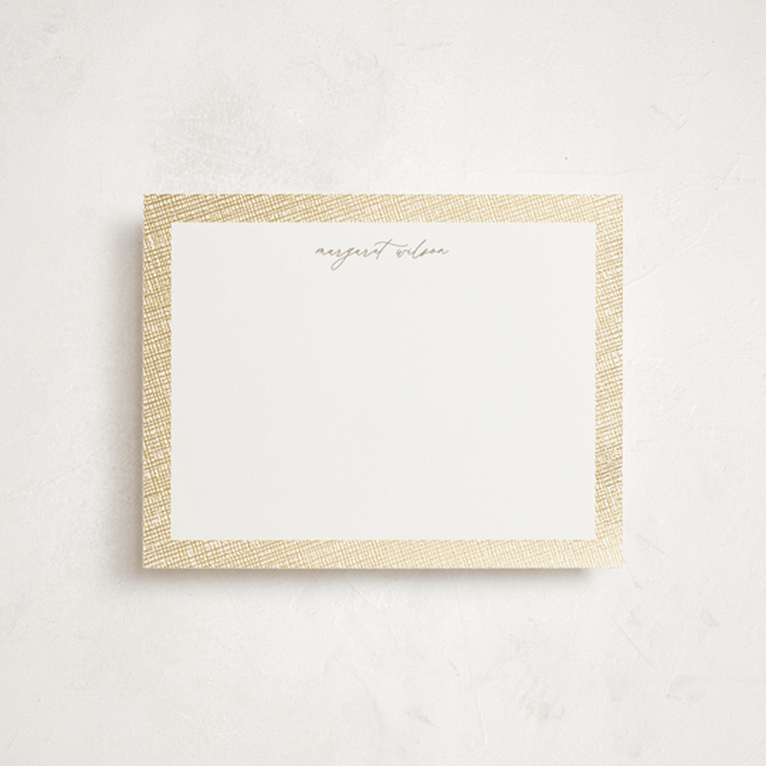"Around the Edge" - Personalized Stationery Cards in Gilded by Pixel and Hank - Front