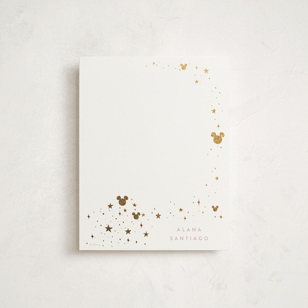 "Disney Mickey's Magic" - Personalized Stationery Cards in Bubblegum by Danie Romrell - Front