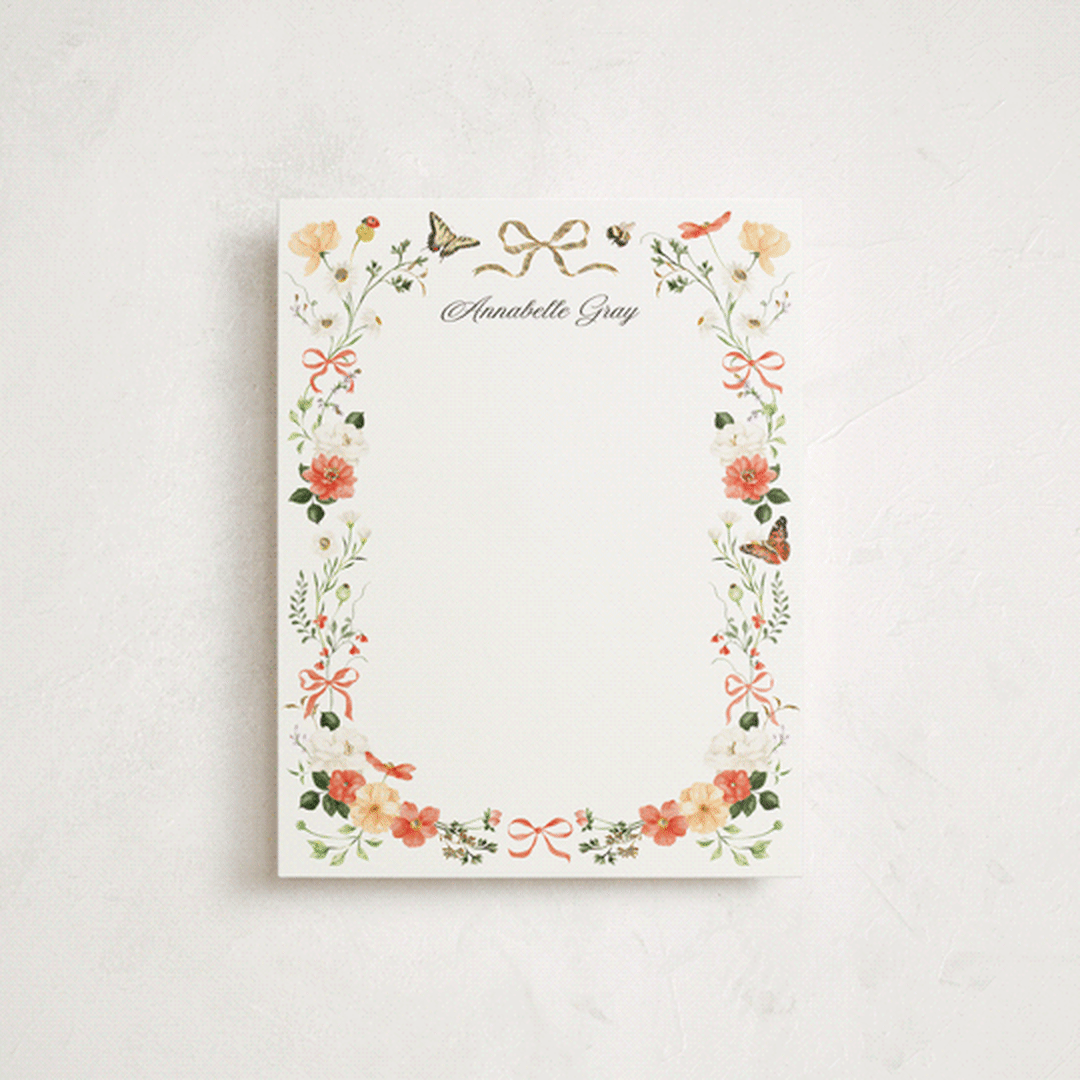 "Fleur" - Personalized Stationery Cards in Verona Sunset by Sarah Knight - Front