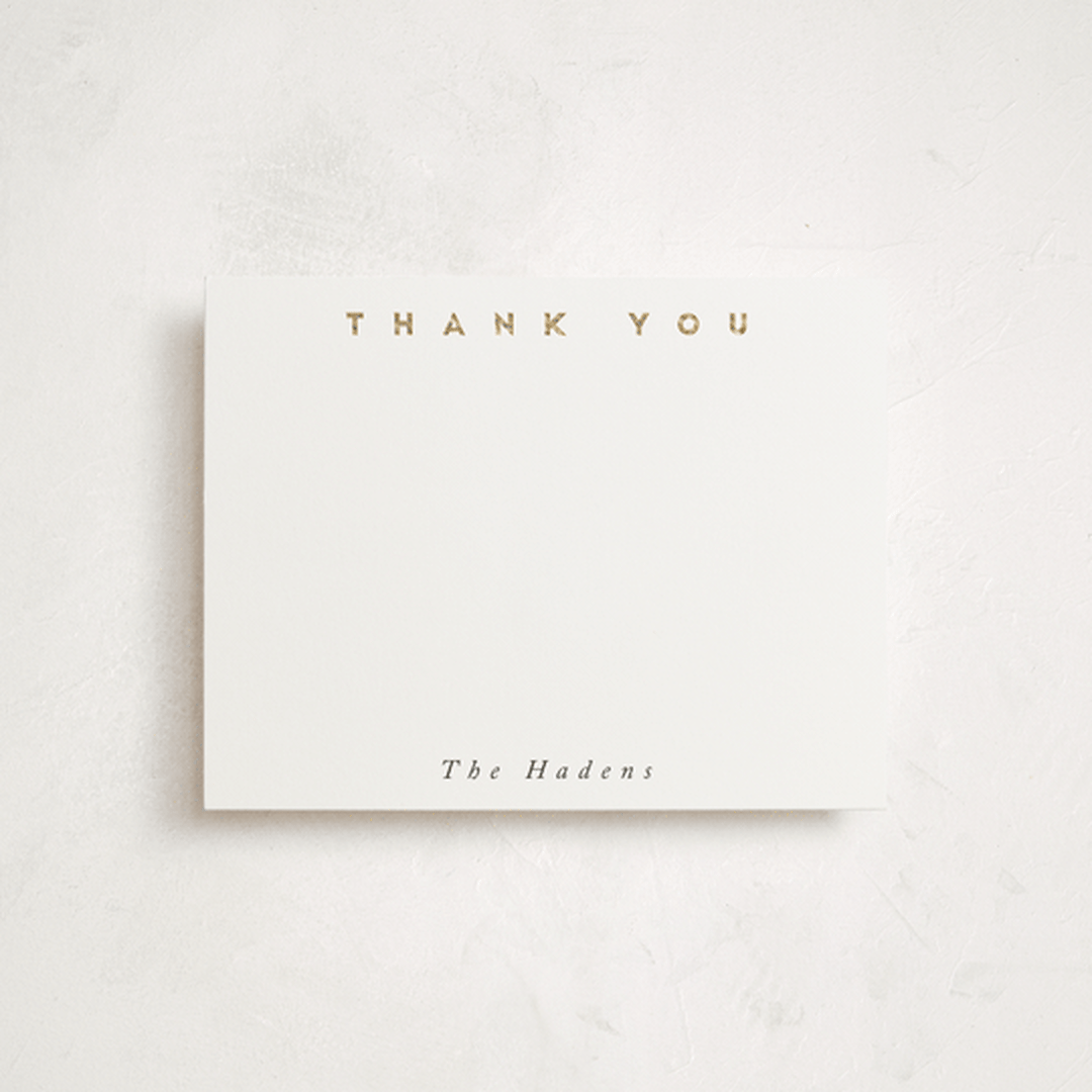 "Gilded Simplicity" - Personalized Stationery Cards in Porcelain by Stacy Maalouf - Front
