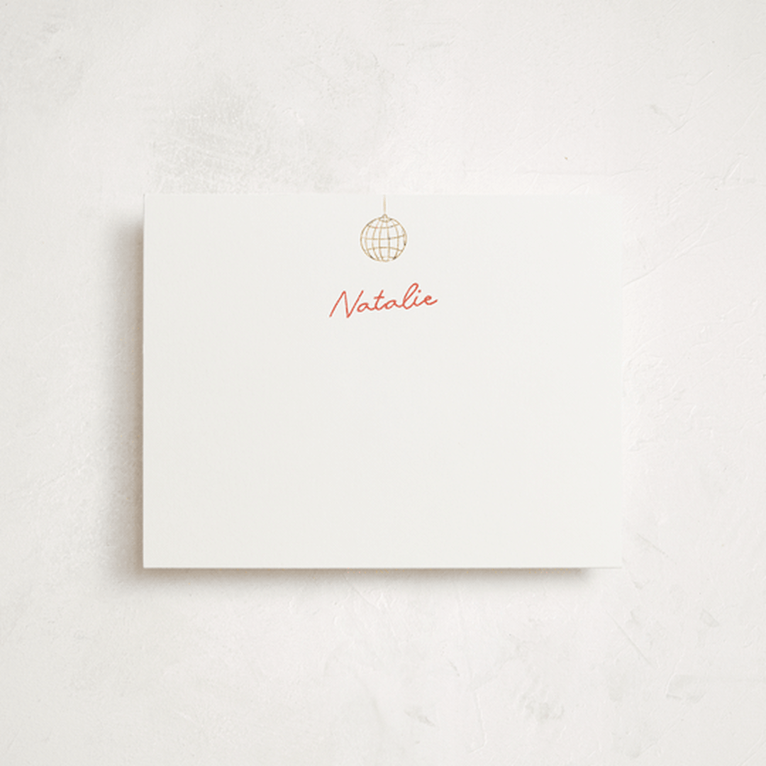 "Party On!" - Personalized Stationery Cards in Sangria Spark by Zove Ahhh - Front