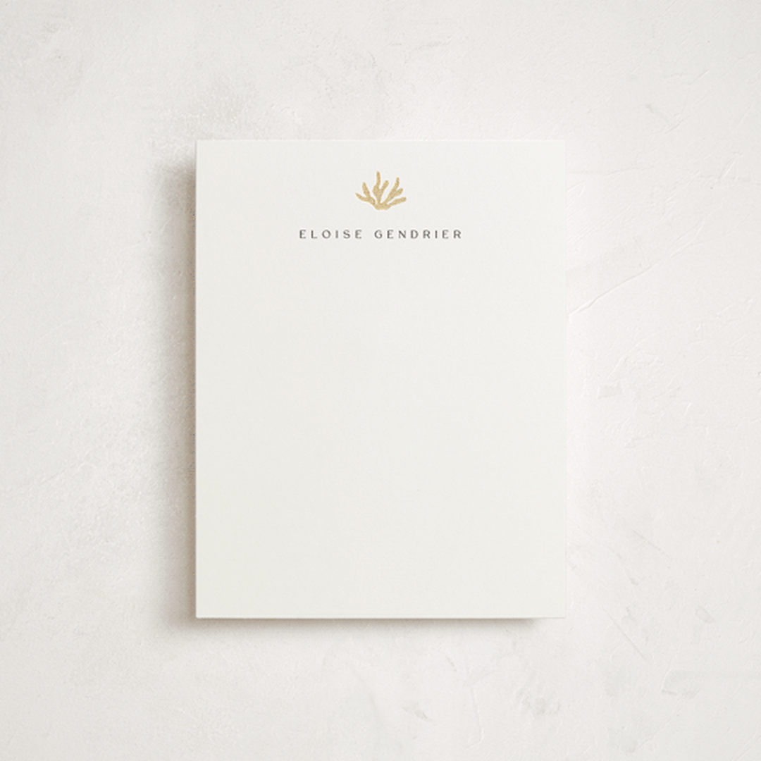 "Coral" - Personalized Stationery Cards in Ivory by Pippa Shaw - Front