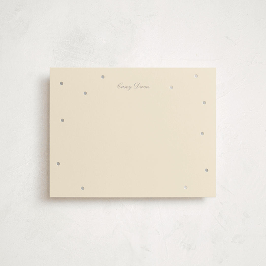 "Dotty" - Personalized Stationery Cards in Sand by Baumbirdy - Front