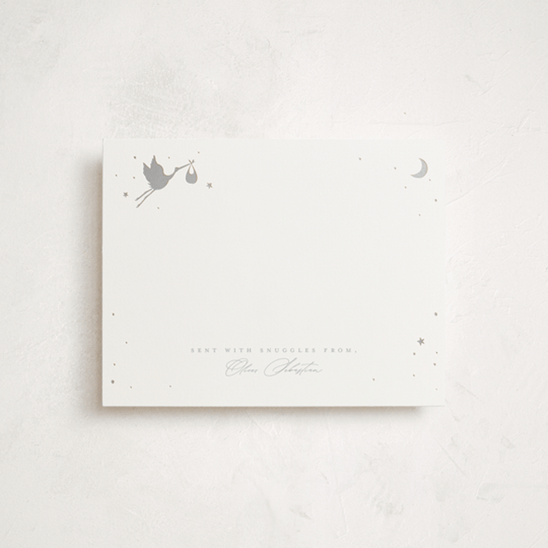 "- A Little Note -" - Personalized Stationery Cards in Cloud by Hudson meet Rose - Front