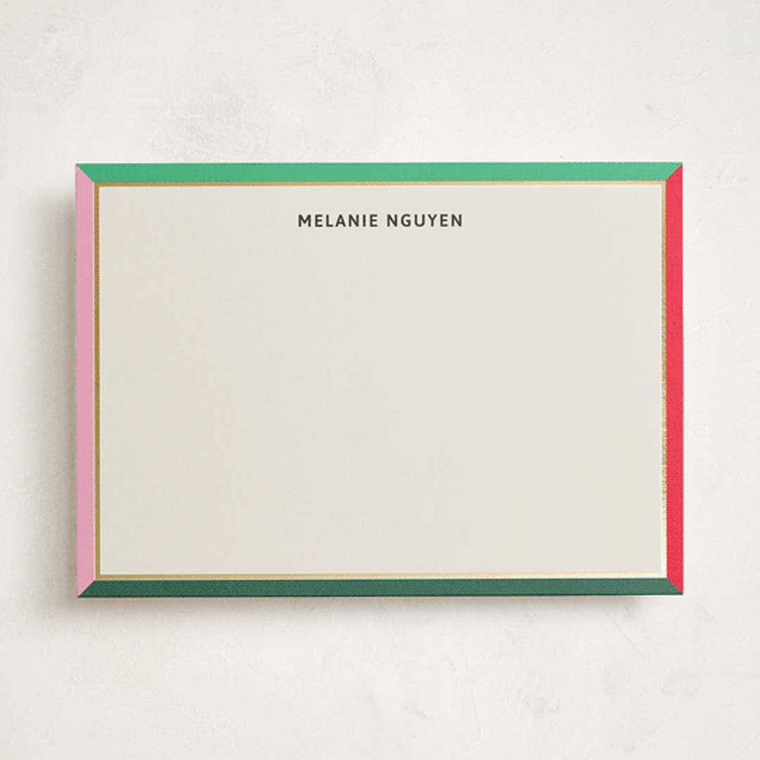 "bold border" - Personalized Stationery Cards in Brights by Inkblot Design - Front