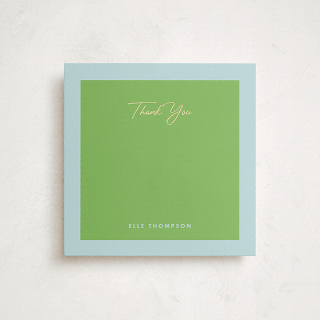 "Squared Thank You" - Personalized Stationery Cards in Day by mo kelley - Front