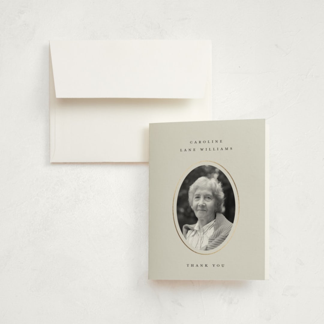 "Vignette" - Memorial Cards in Pearl by Kelly Watkins - Front
