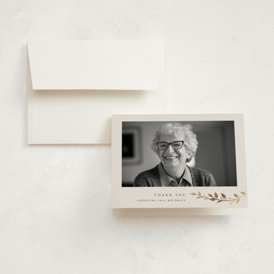 "Everleaf Tribute" - Memorial Cards in Pearl by Ana de Sousa - Front