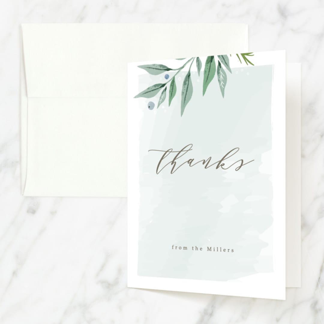 "soft branches" - First Holy Communion Thank You Cards in Sea Breeze by Karidy Walker - Front