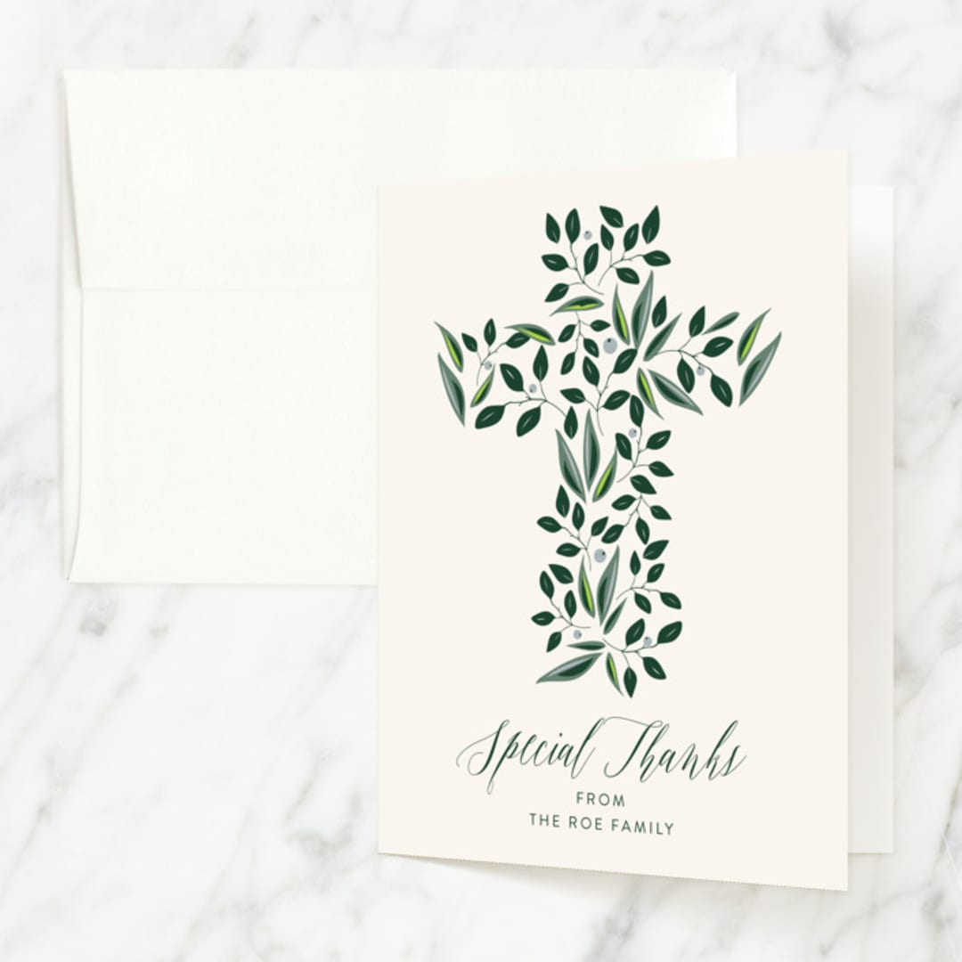 "Eden" - First Holy Communion Thank You Cards in Cream by Haley Warner - Front
