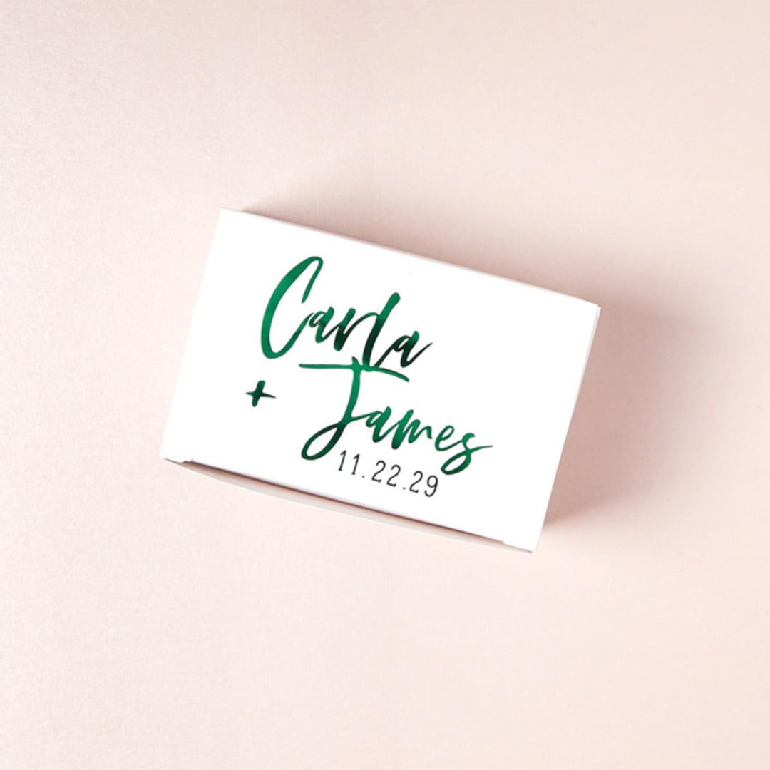 "Trendy Script Names Cake Box, Set of 50" - Favor Boxes in natural by ForYourParty
