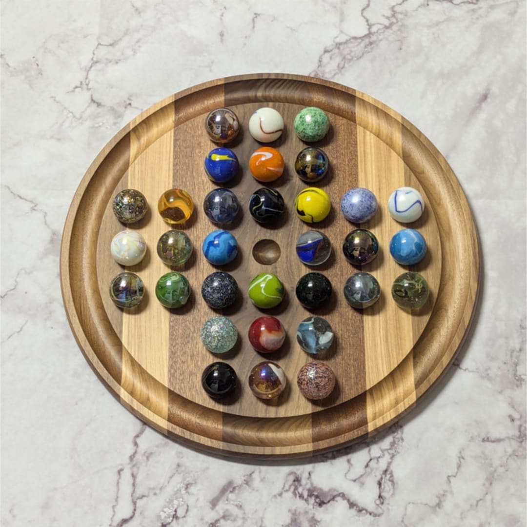 "Handmade 16" Marble Solitaire" - Games in natural by Stacee Holtby