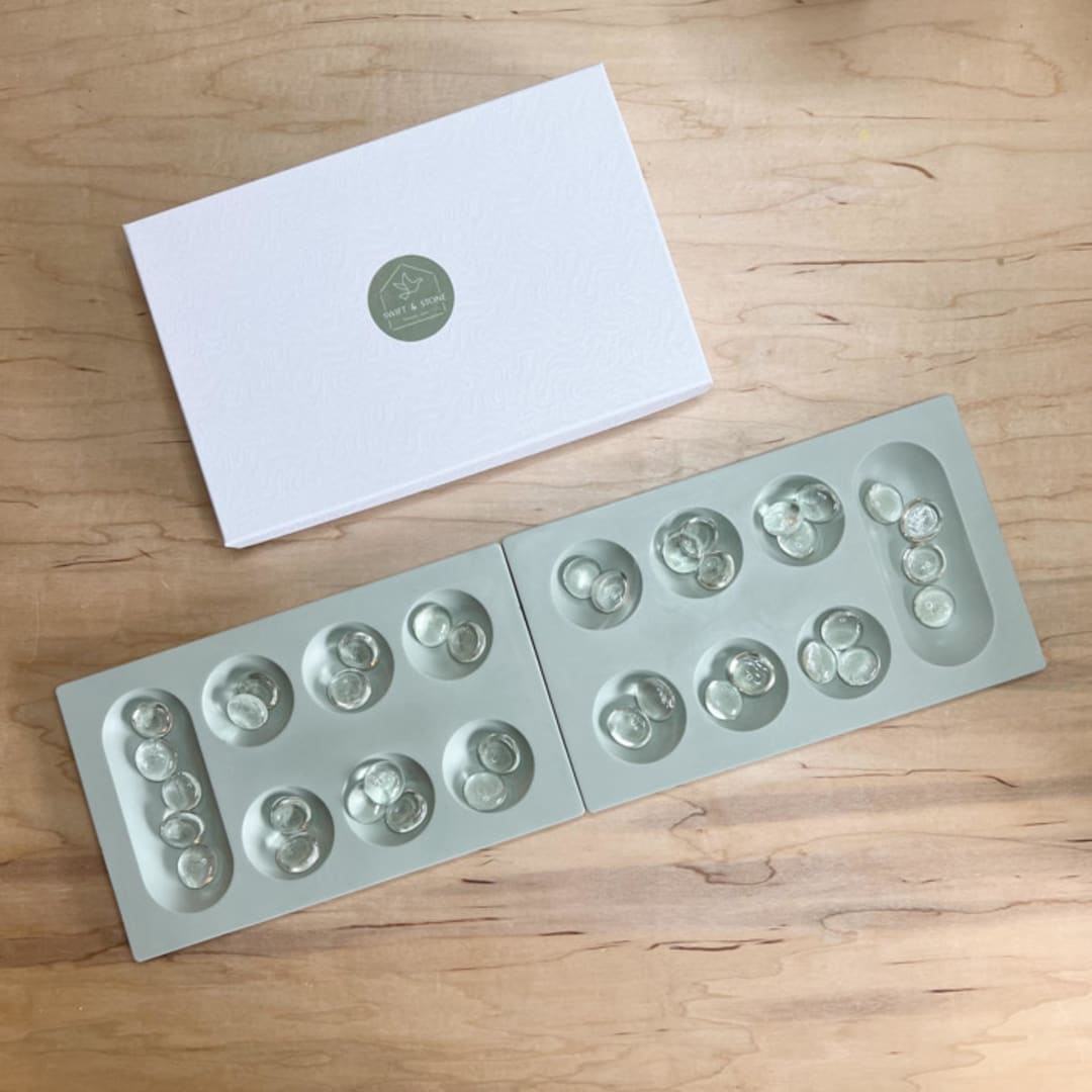 "Sage Green Mancala Game" - Games in green by Swift and Stone