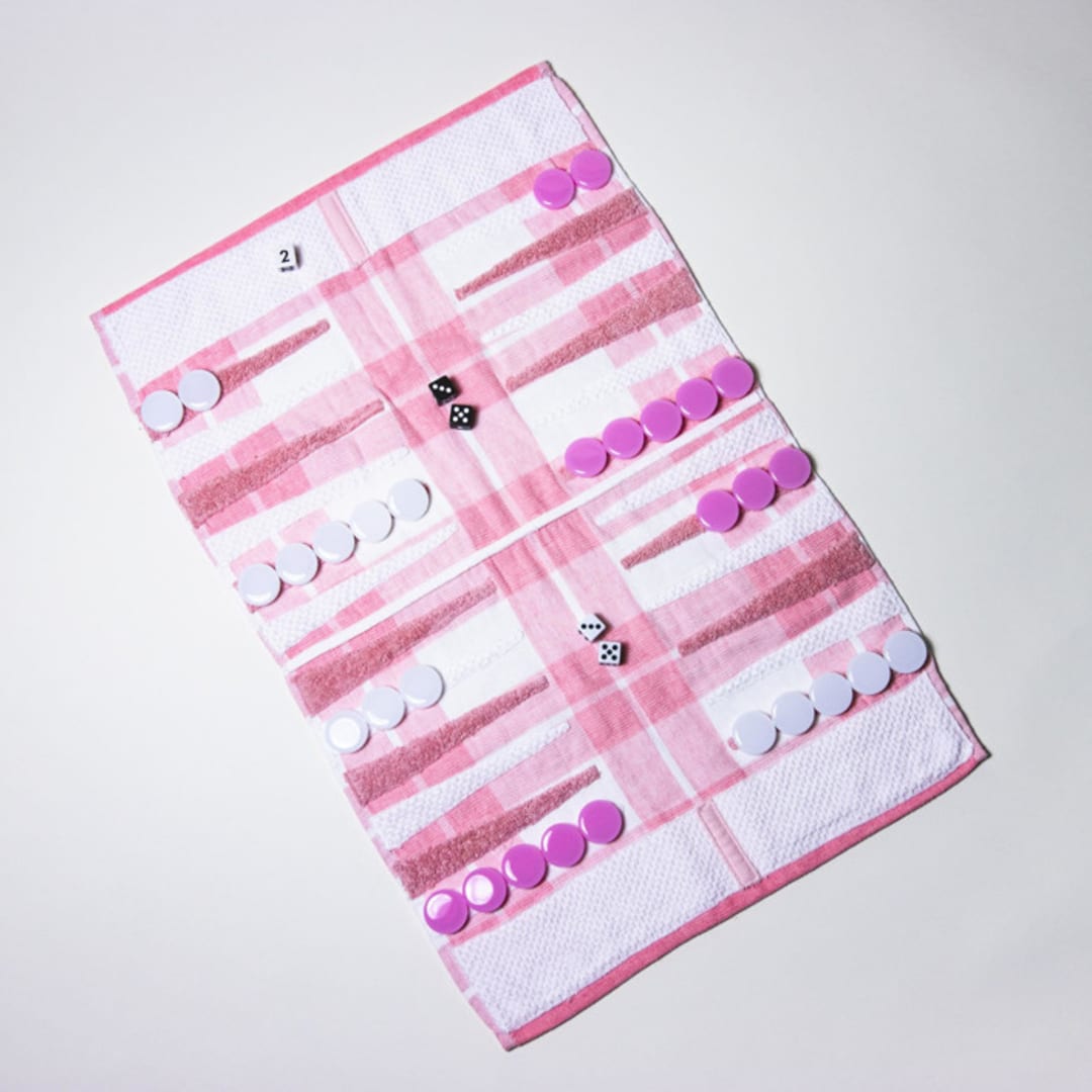 "Pink Tartan Outdoor/Travel Backgammon Set (Plastic Pieces)" - Games in pink by 3rd Space by SBR