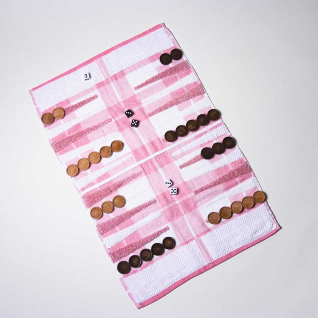 "Pink Tartan Outdoor/Travel Backgammon Set (Wood Pieces)" - Games in pink by 3rd Space by SBR