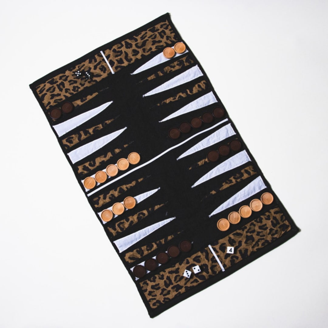 "Leopard Outdoor/Travel Backgammon Set (Wood Pieces)" - Games in black by 3rd Space by SBR