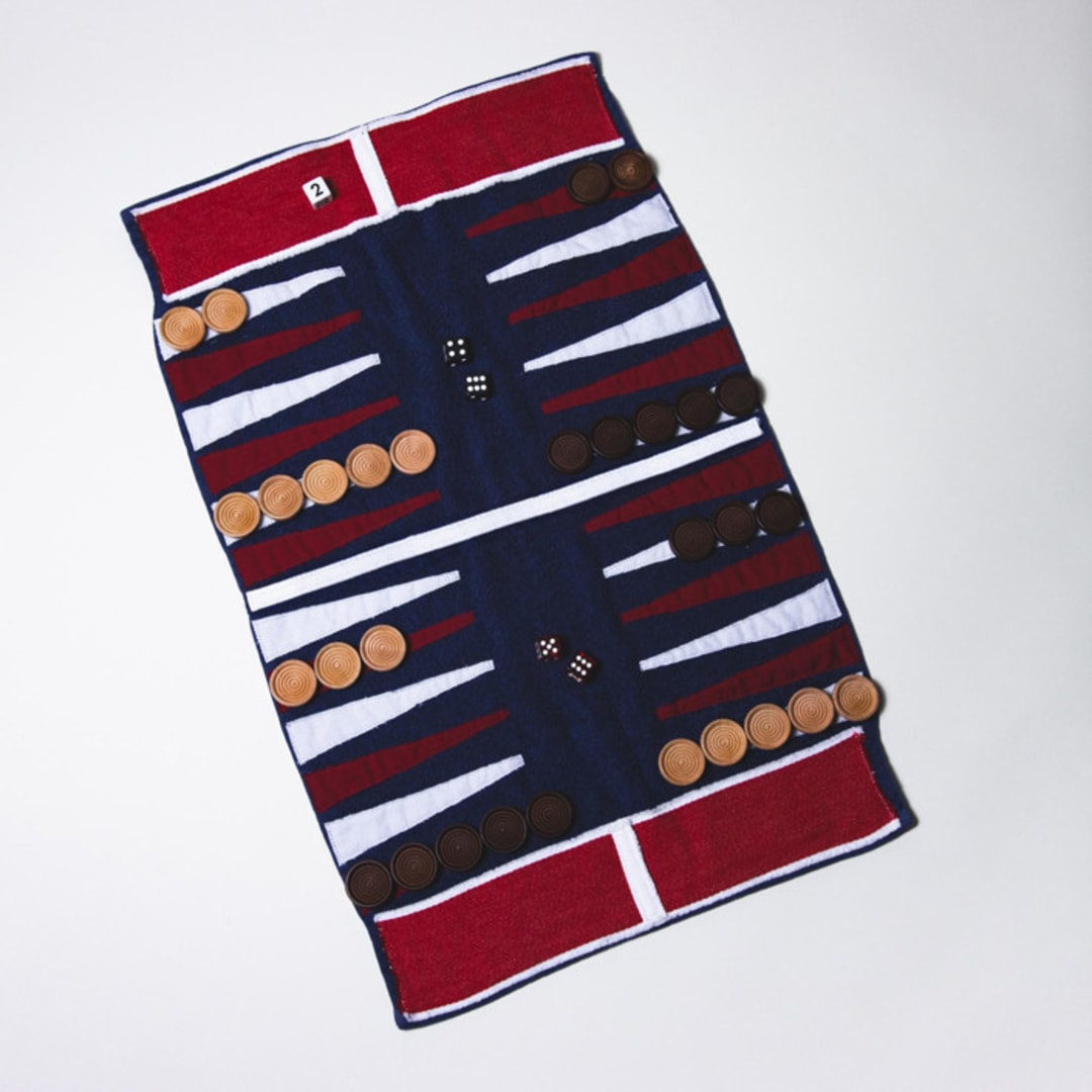 "Red, White & Blue Outdoor/Travel Backgammon Set (Wood Pieces)" - Games in blue by 3rd Space by SBR