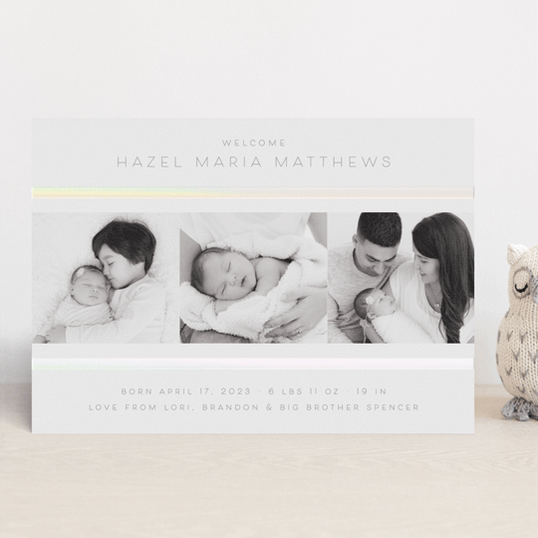 "Tiny Flourish" - Birth Announcements in Cloud by Emily Sabol Goss - Front