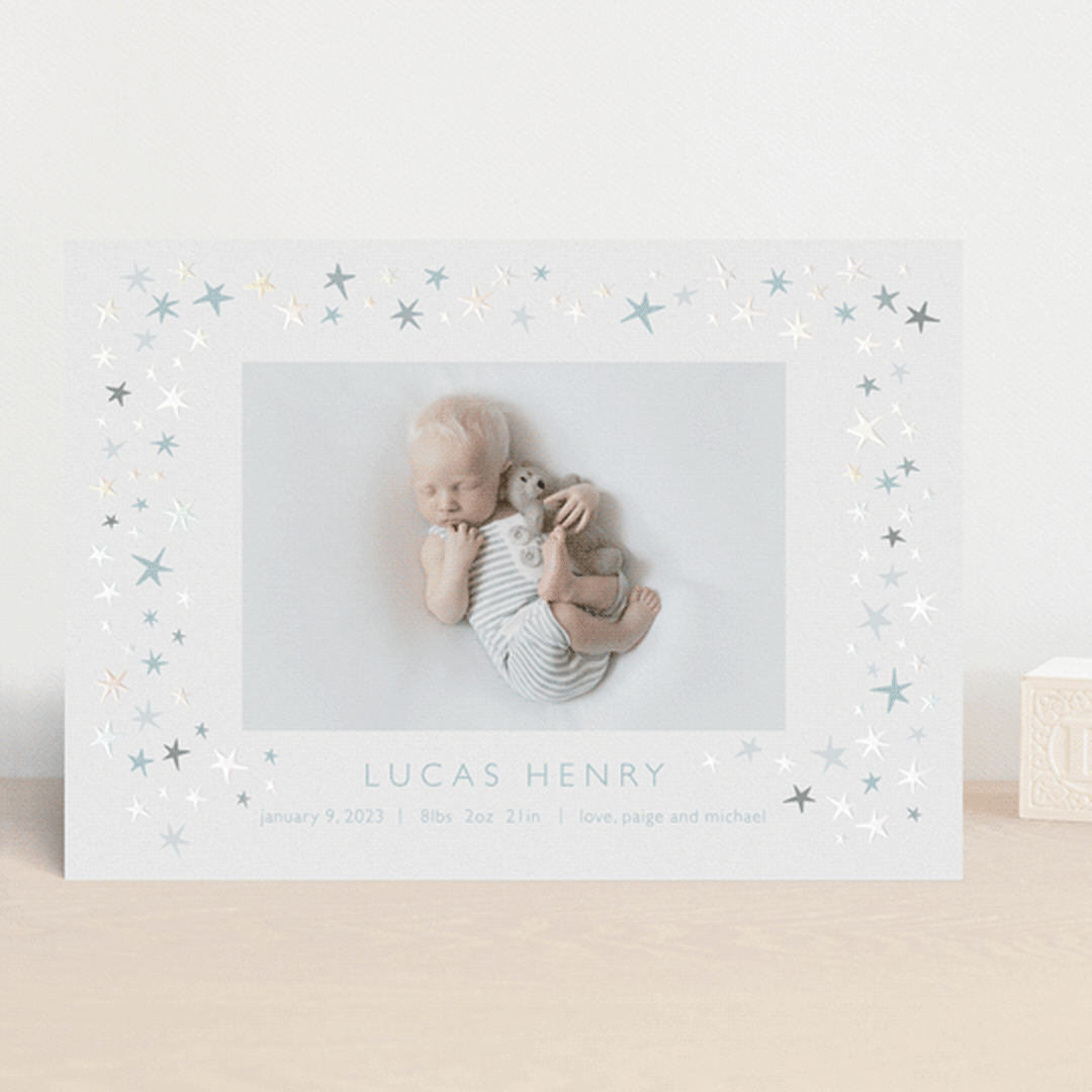 "Shining Star" - Birth Announcements in Cloud by Townsend Majors - Front