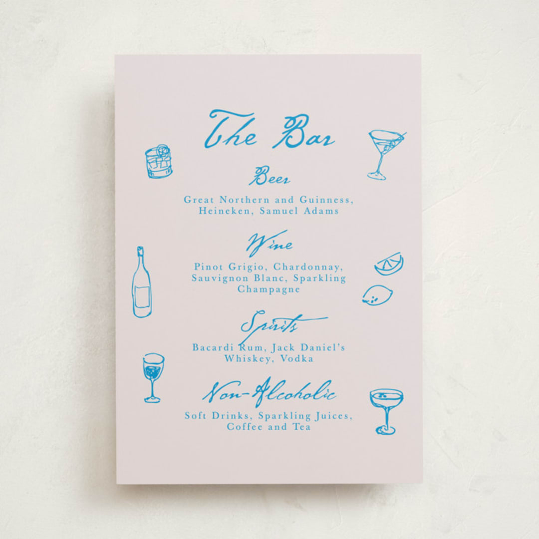 "Handdrawn little things" - Graduation Bar Signs in Sky Whispers by Cass Loh - Front