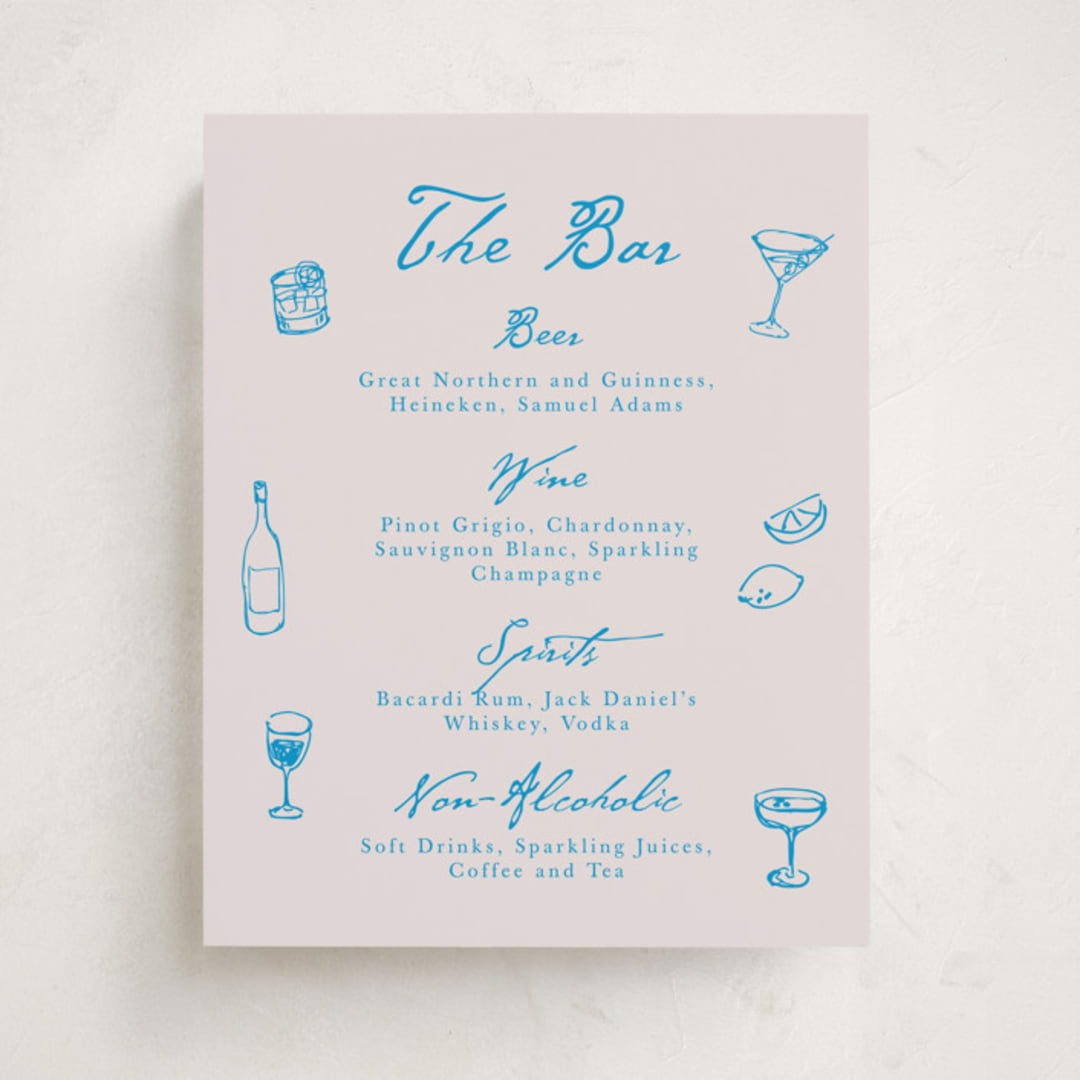"Handdrawn little things" - Graduation Bar Signs in Sky Whispers by Cass Loh - Front