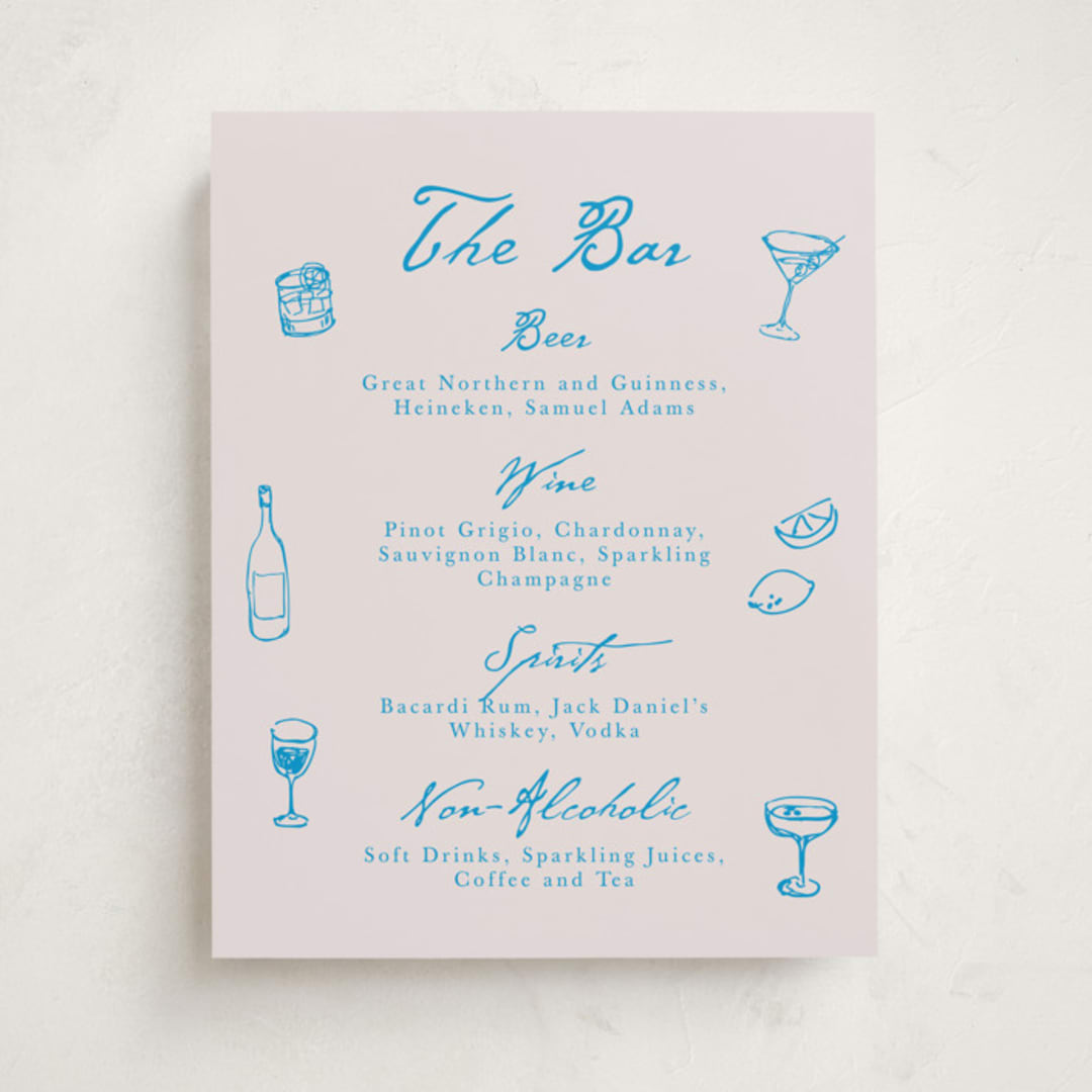 "Handdrawn little things" - Graduation Bar Signs in Sky Whispers by Cass Loh - Front