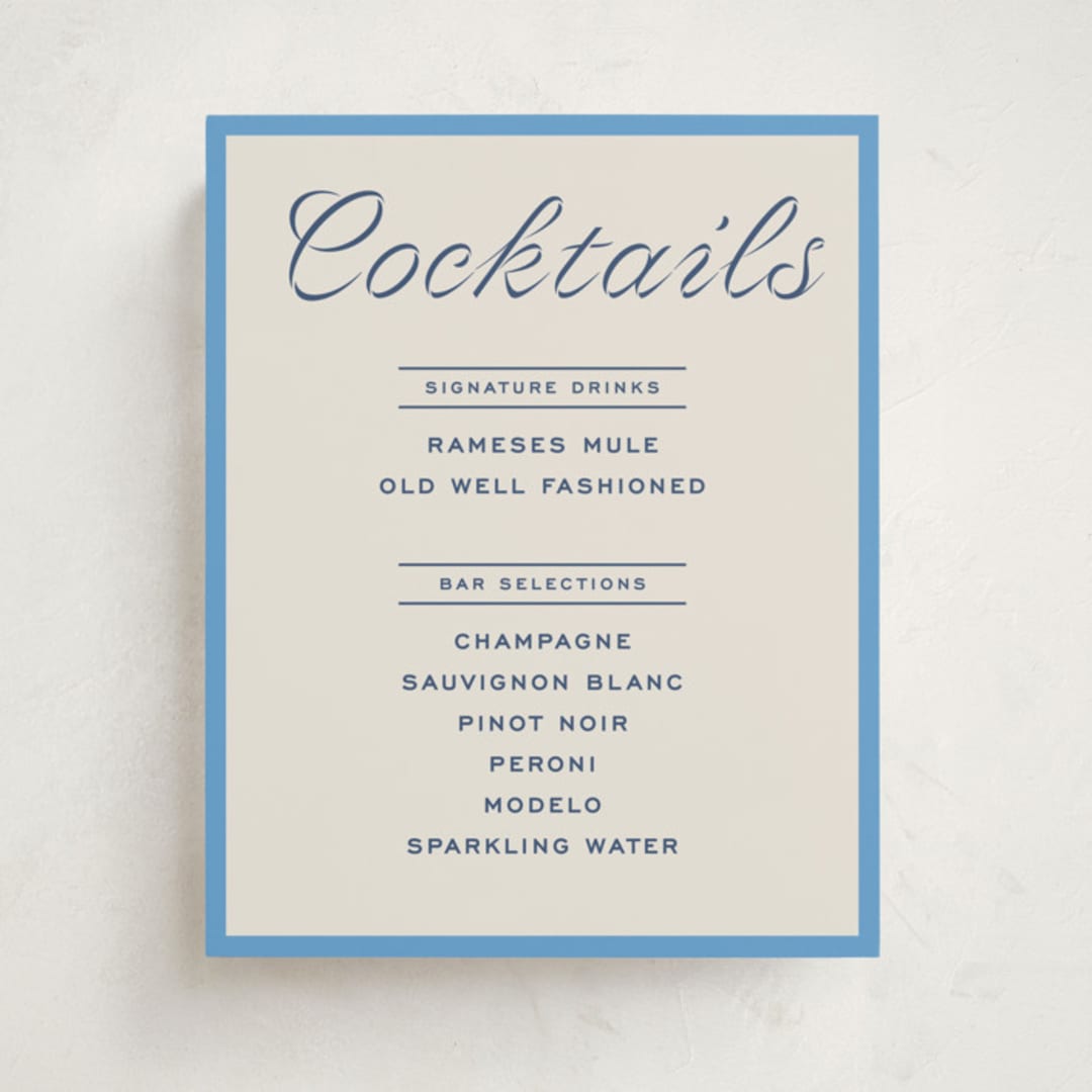 "cotillion" - Graduation Bar Signs in Bluebell by Megan Davis - Front