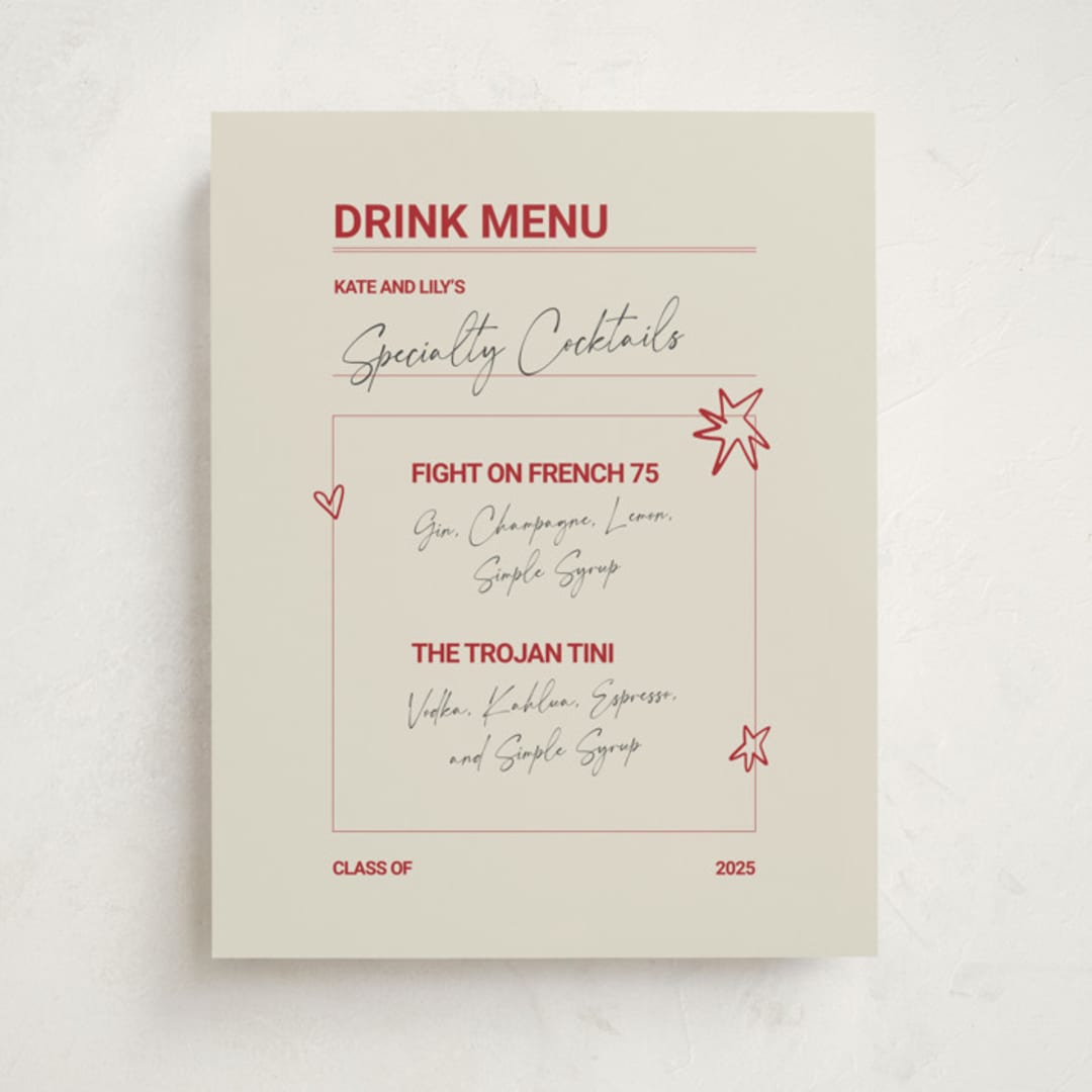 "Checklist Complete" - Graduation Bar Signs in Parchment by Zove Ahhh - Front