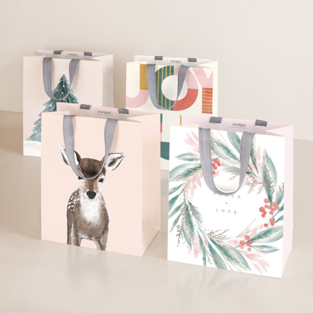 "Jolly Holiday" - Gift Bag Collection in Peppermint by Multiple Artists - Set of 4 designs