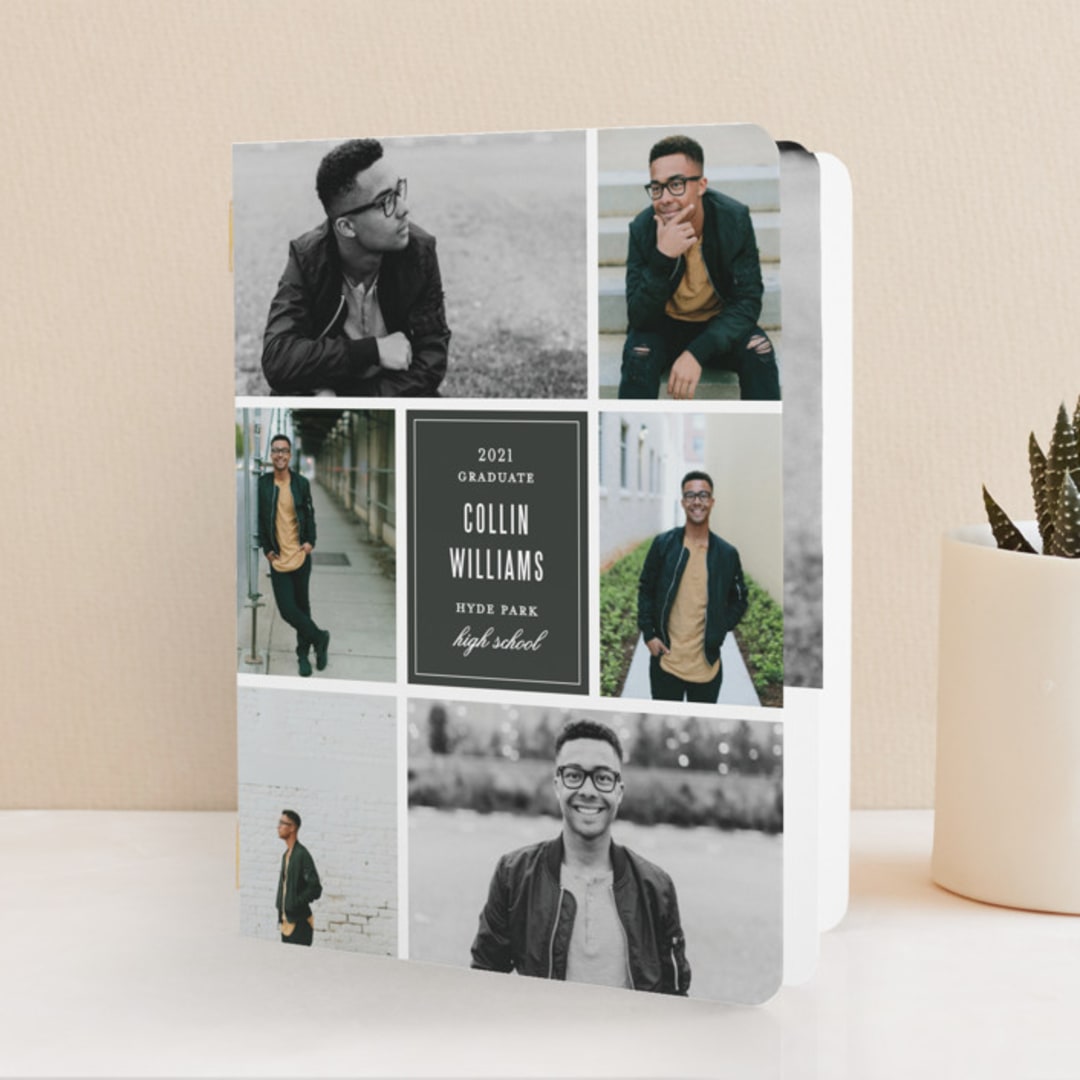 "Distinguished" - Graduation Announcements in Graphite by Sara Hicks Malone - Front