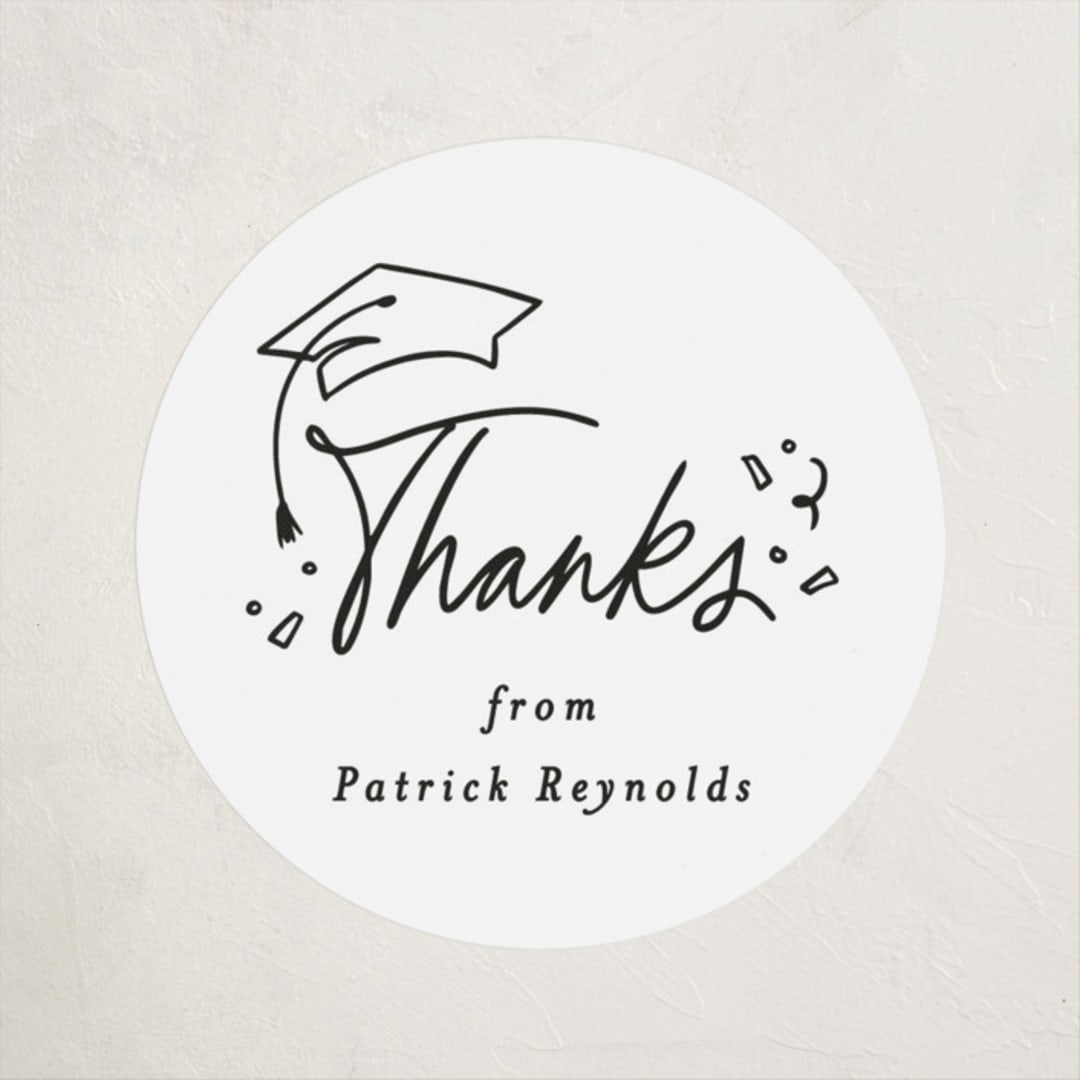 "Cap off" - Graduation Stickers in Cotton by Creo Study - Front