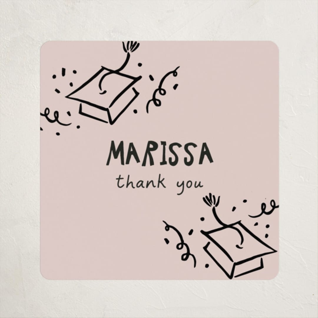 "Celebration Square" - Graduation Stickers in Blush by Tamara Hilje - Front