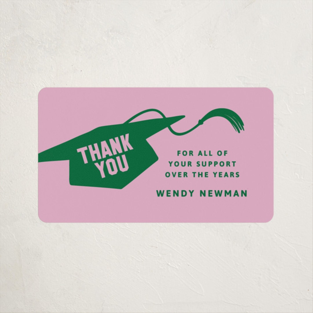 "Capped" - Graduation Stickers in Roses by Inkblot Design - Front