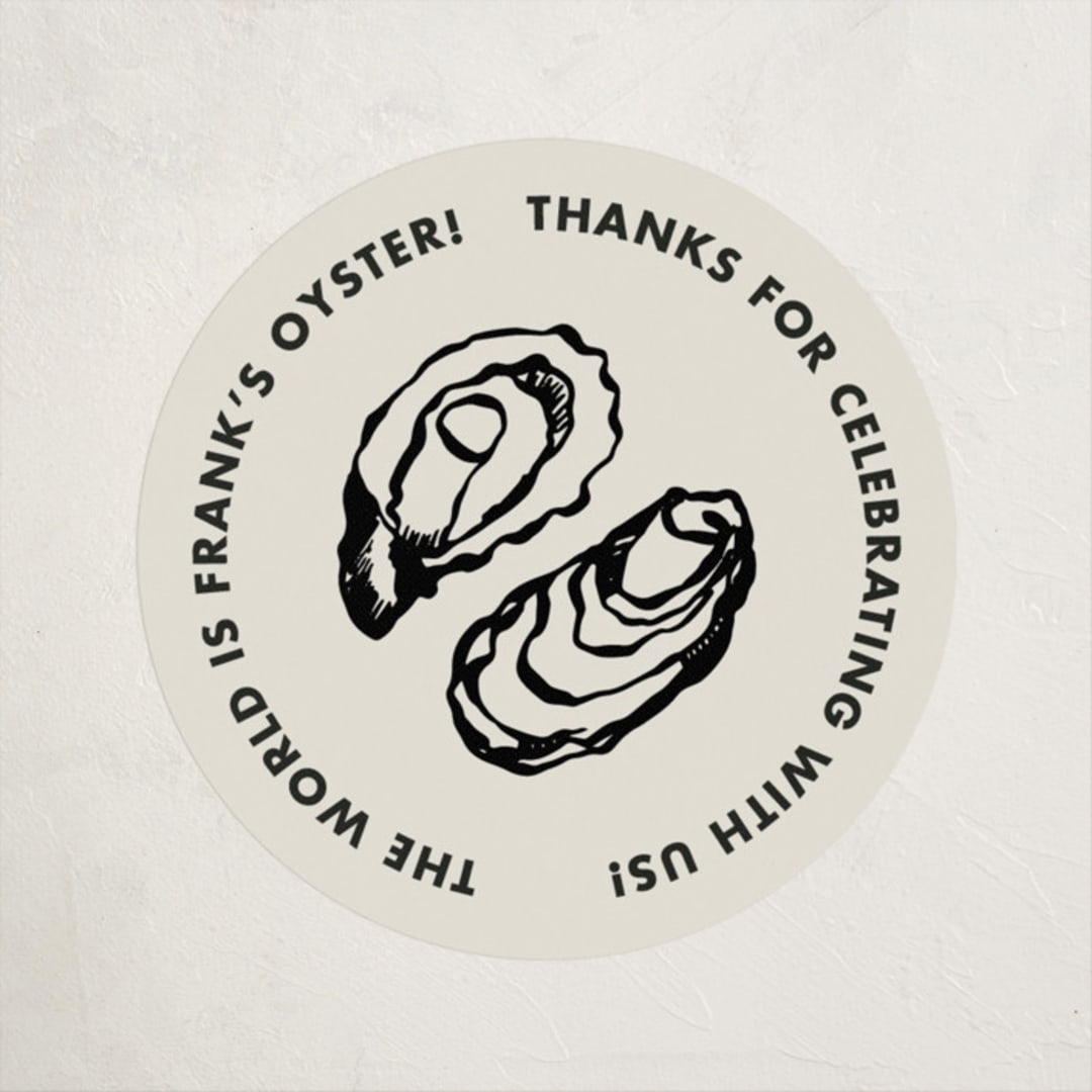 "Oyster" - Graduation Stickers in Caviar by Megan Davis - Front