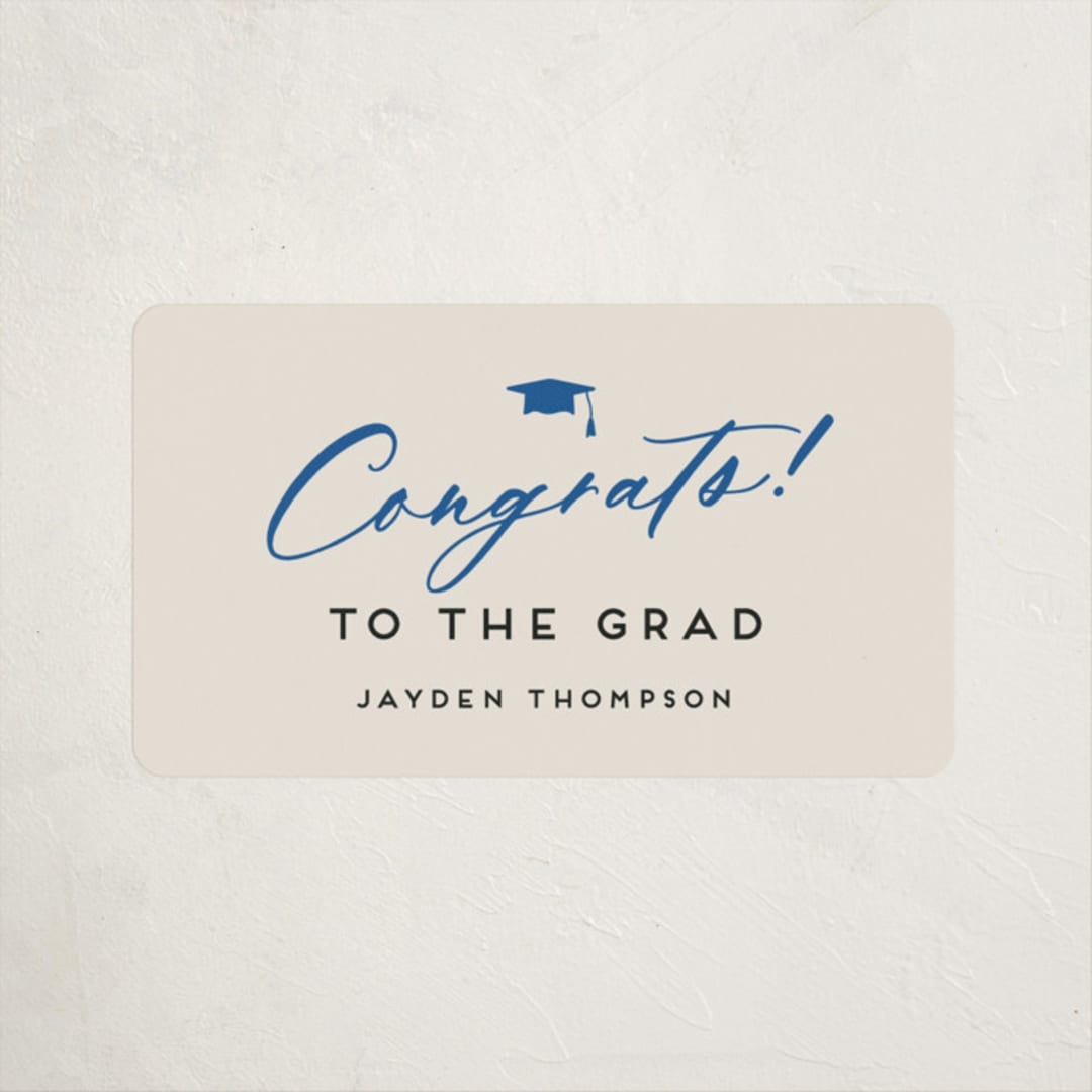 "Celebrate the Grad" - Graduation Stickers in Azure by Louise Kay - Front