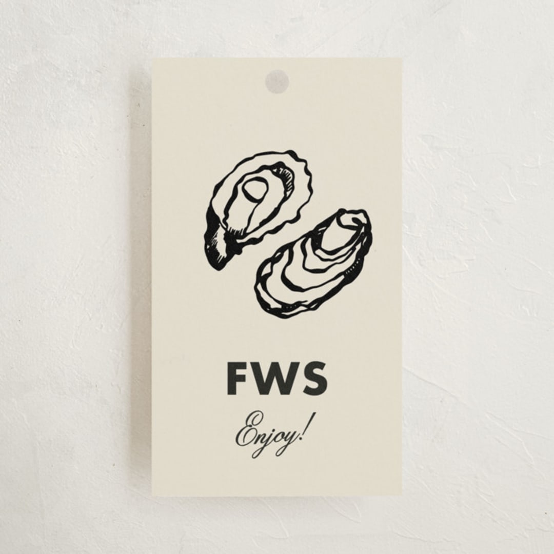 "Oyster" - Graduation Favor Tags in Caviar by Megan Davis - Front