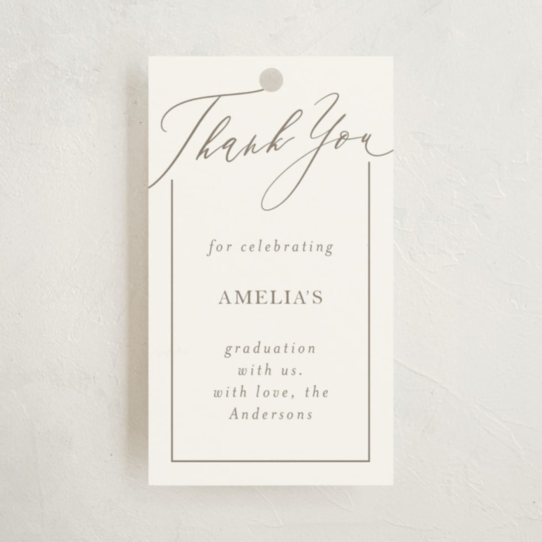 "Carlisle" - Graduation Favor Tags in Latte by Deynaaz Daraei - Front
