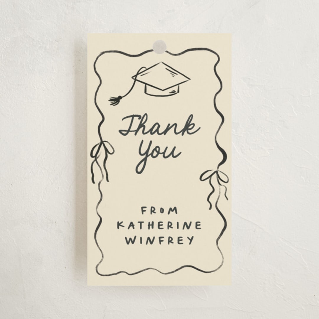 "Trendsetter" - Graduation Favor Tags in Noir by Creo Study - Front